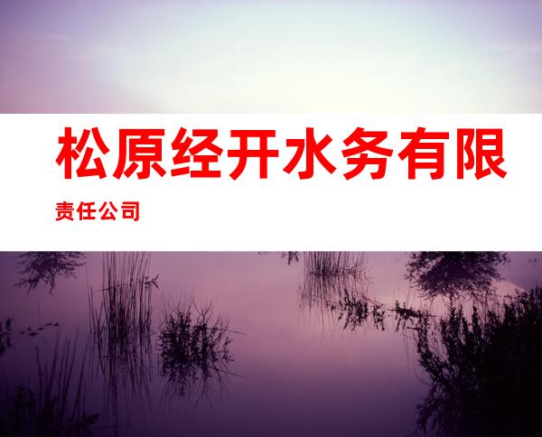 松原经开水务有限责任公司